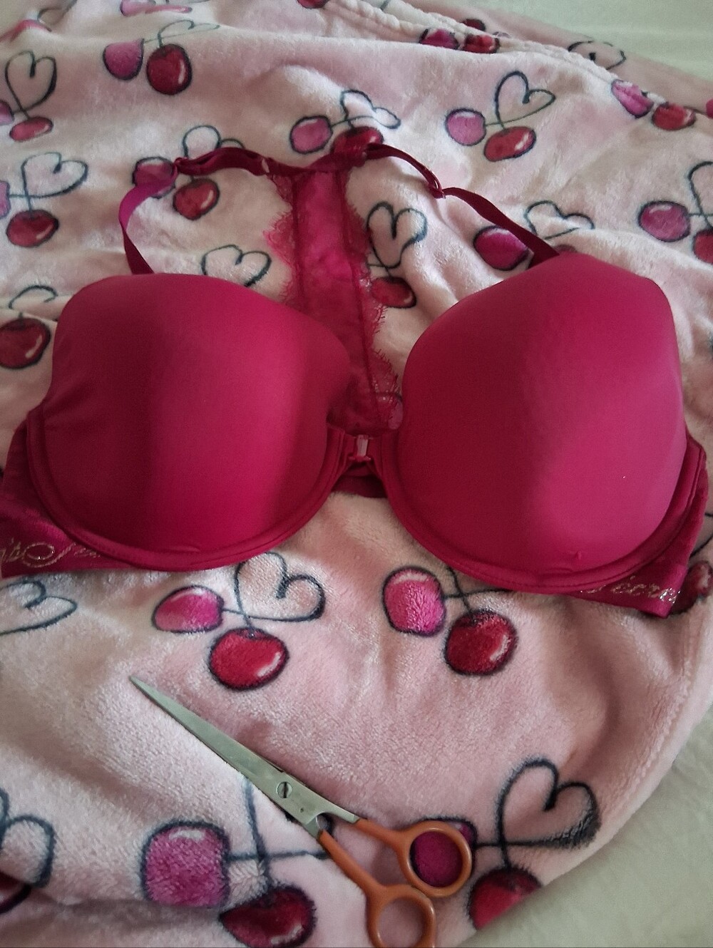 Victoria's Secret Rich Raspberry Lace-Racerback Push-Up Bra